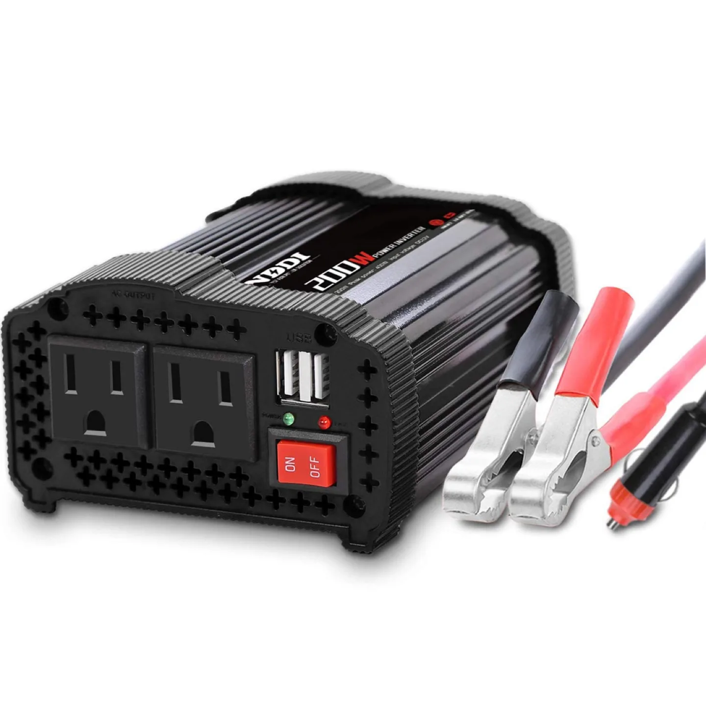 NDDI POWER 200W Car Power Inverter 12V DC to 110V AC Converter thumbnail