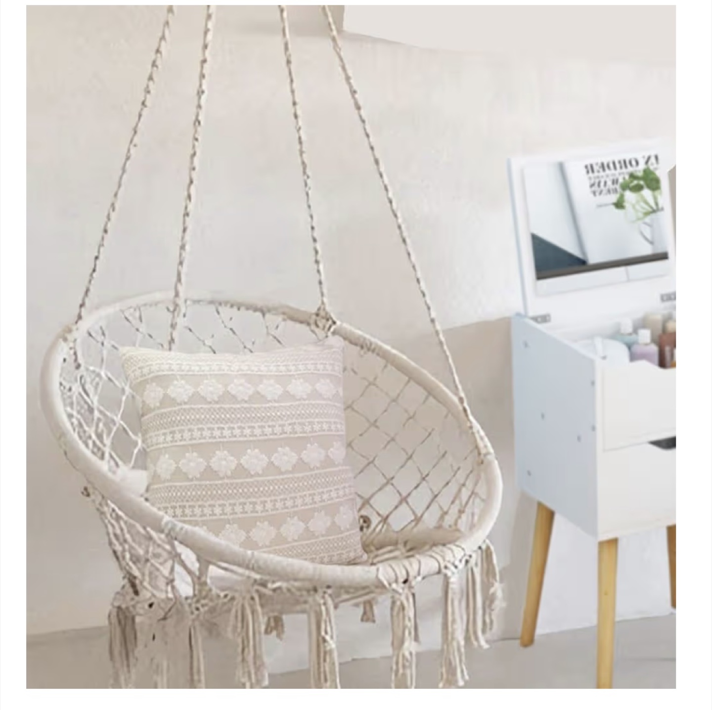 Macrame Hanging Chair Swing with Hanging Kit - photo 2