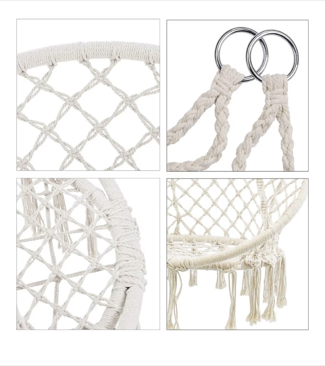 Macrame Hanging Chair Swing with Hanging Kit - photo 4