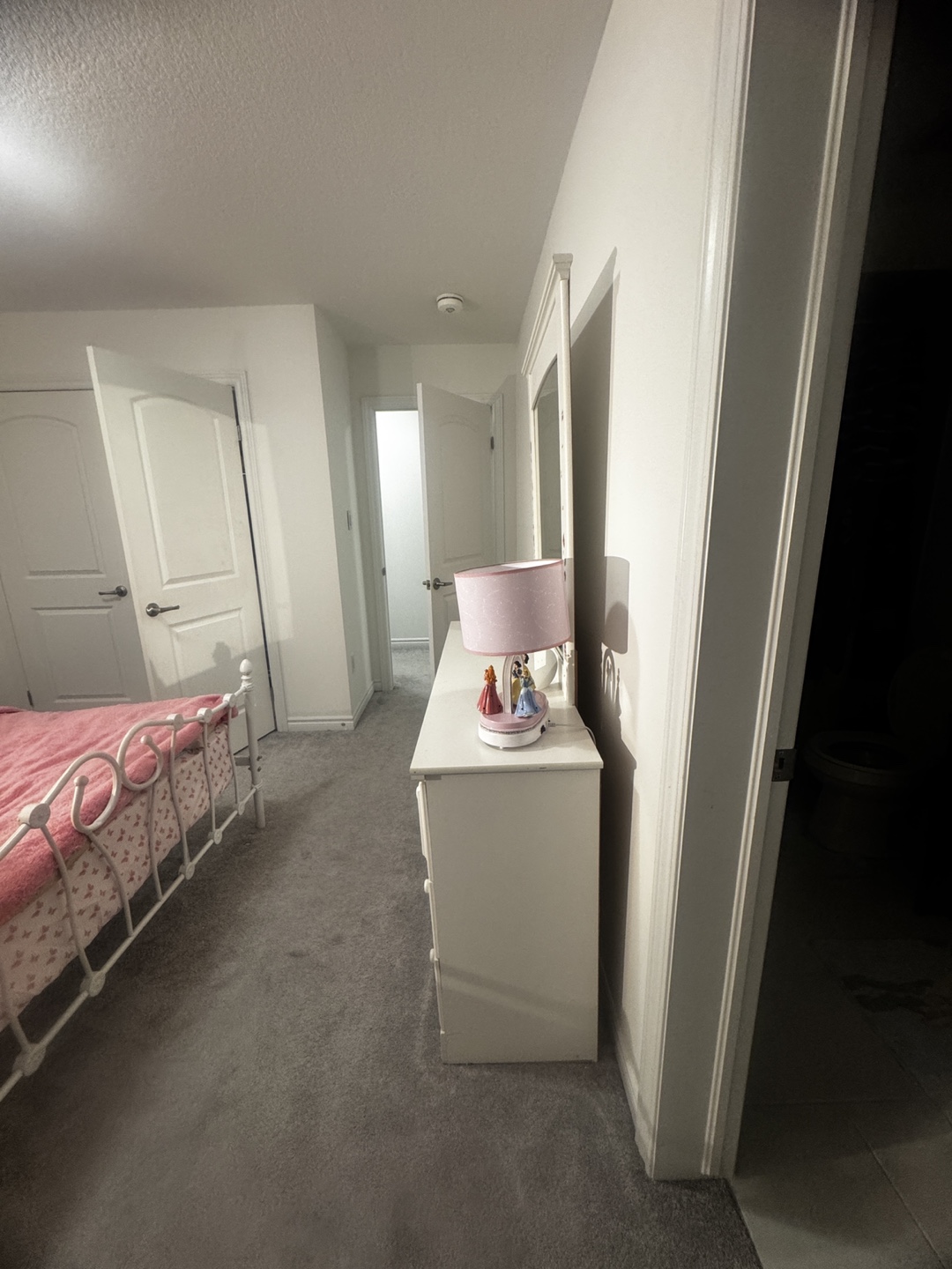 White metal queen bed frame & dresser - photo 3