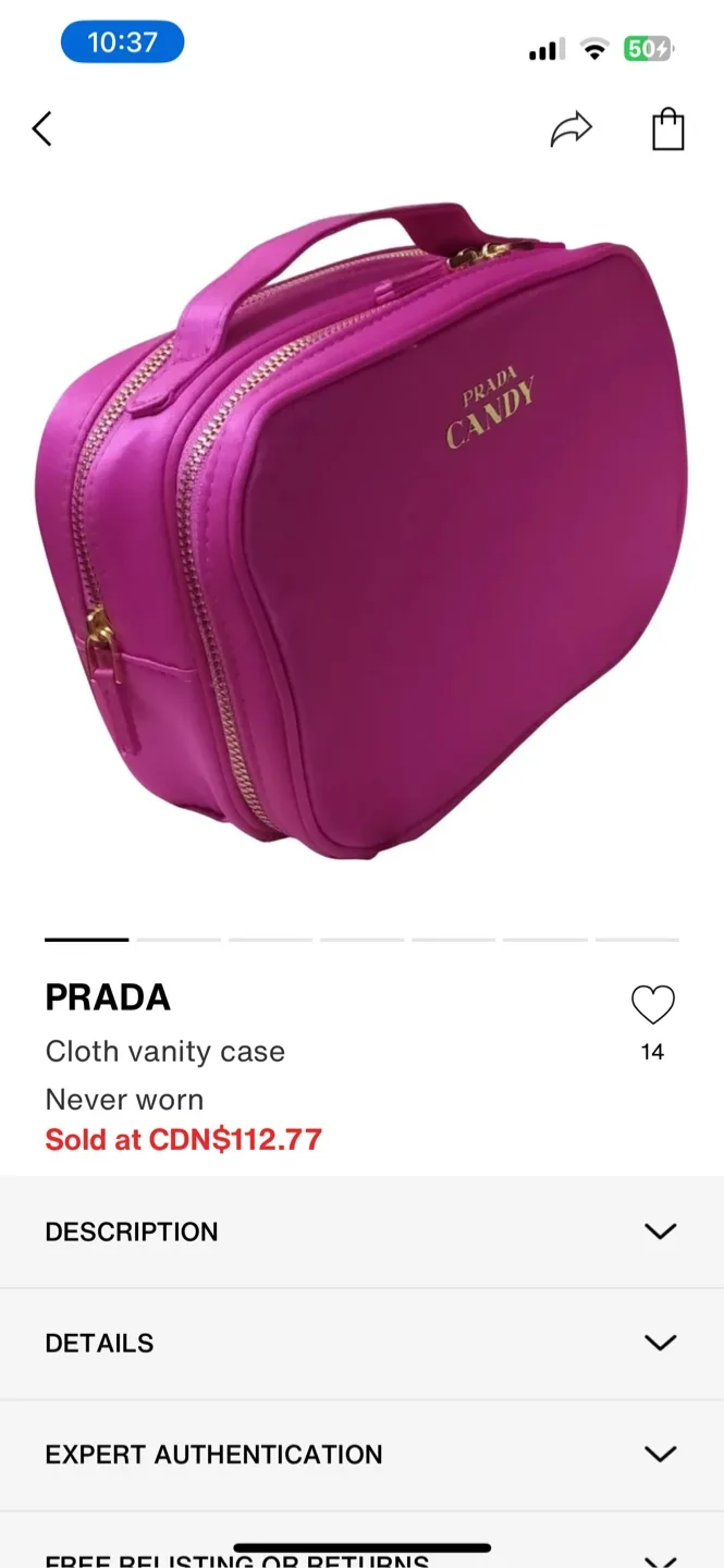 Prada Candy Pink Cosmetic Bag image indicator(9)