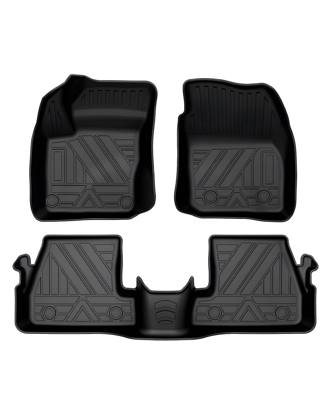 FIILINES Floor Mats Fit for Ford Focus 2012-2018 All Weather TPE