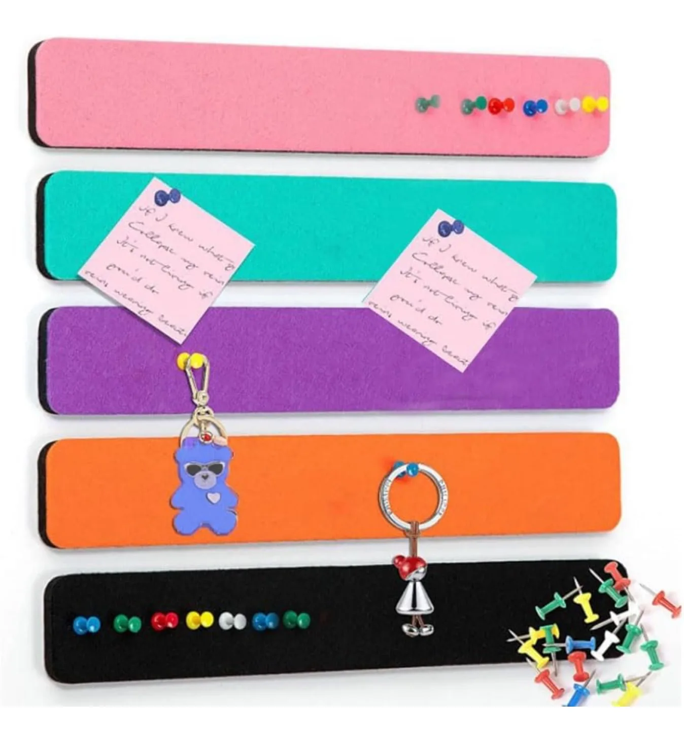 5 Multicoloured Boards with Push Pins. thumbnail
