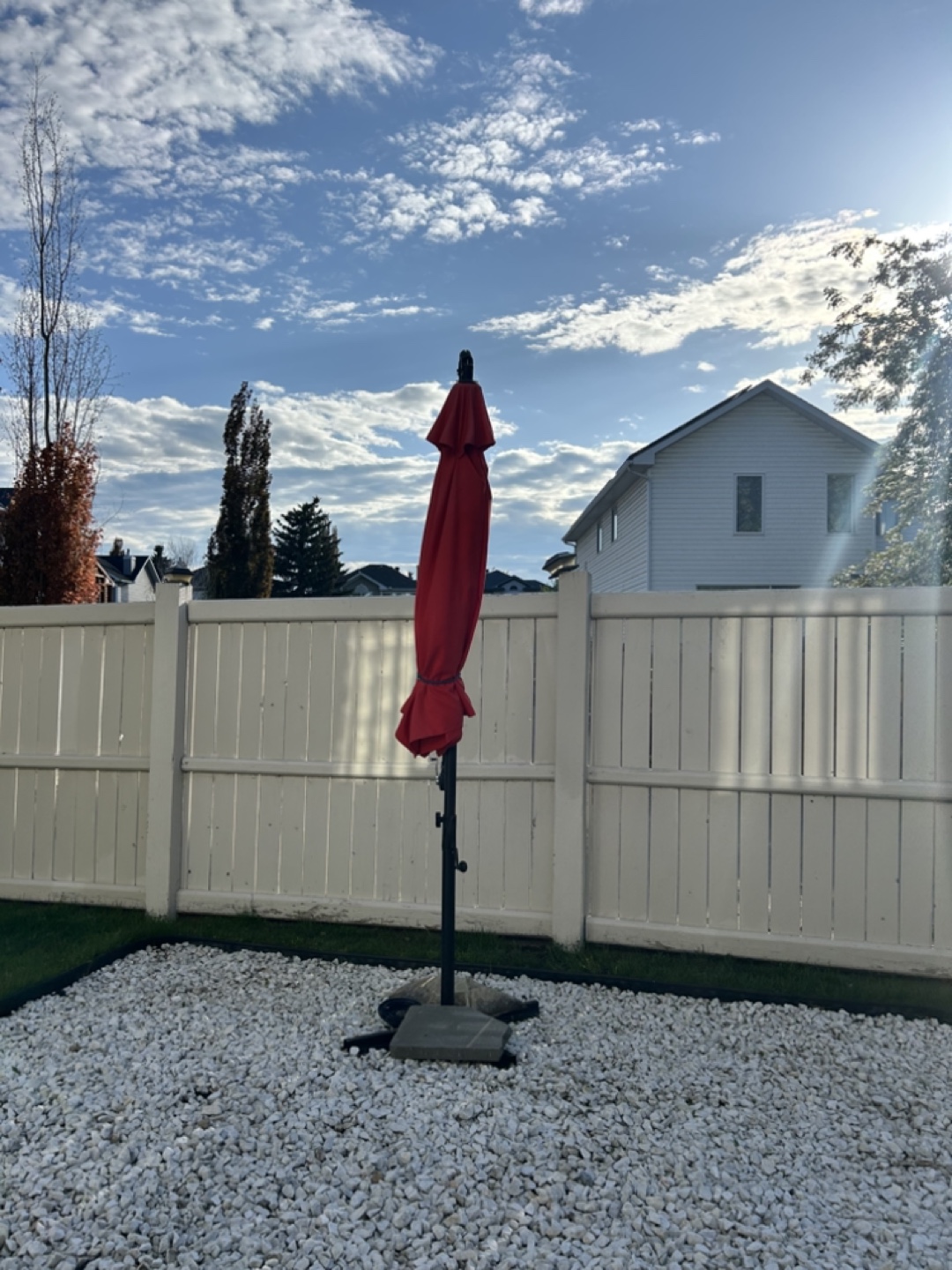Red Cantilever Patio Umbrella