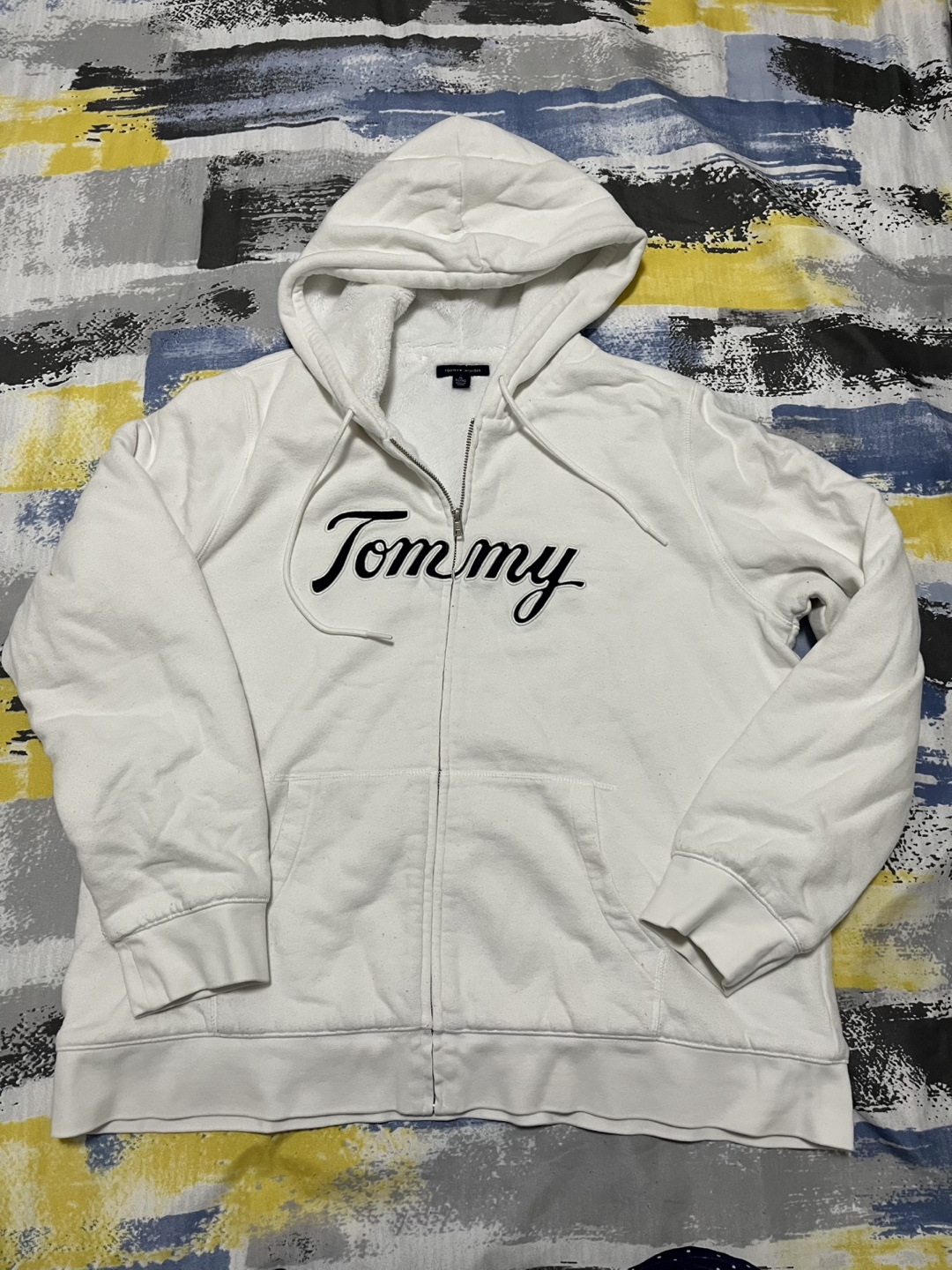 Tommy Hilfiger White Zip-Up Hoodie