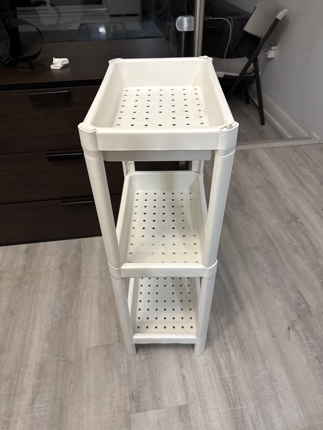 Ikea three-Tier White Plastic Storage Shelf - photo 3