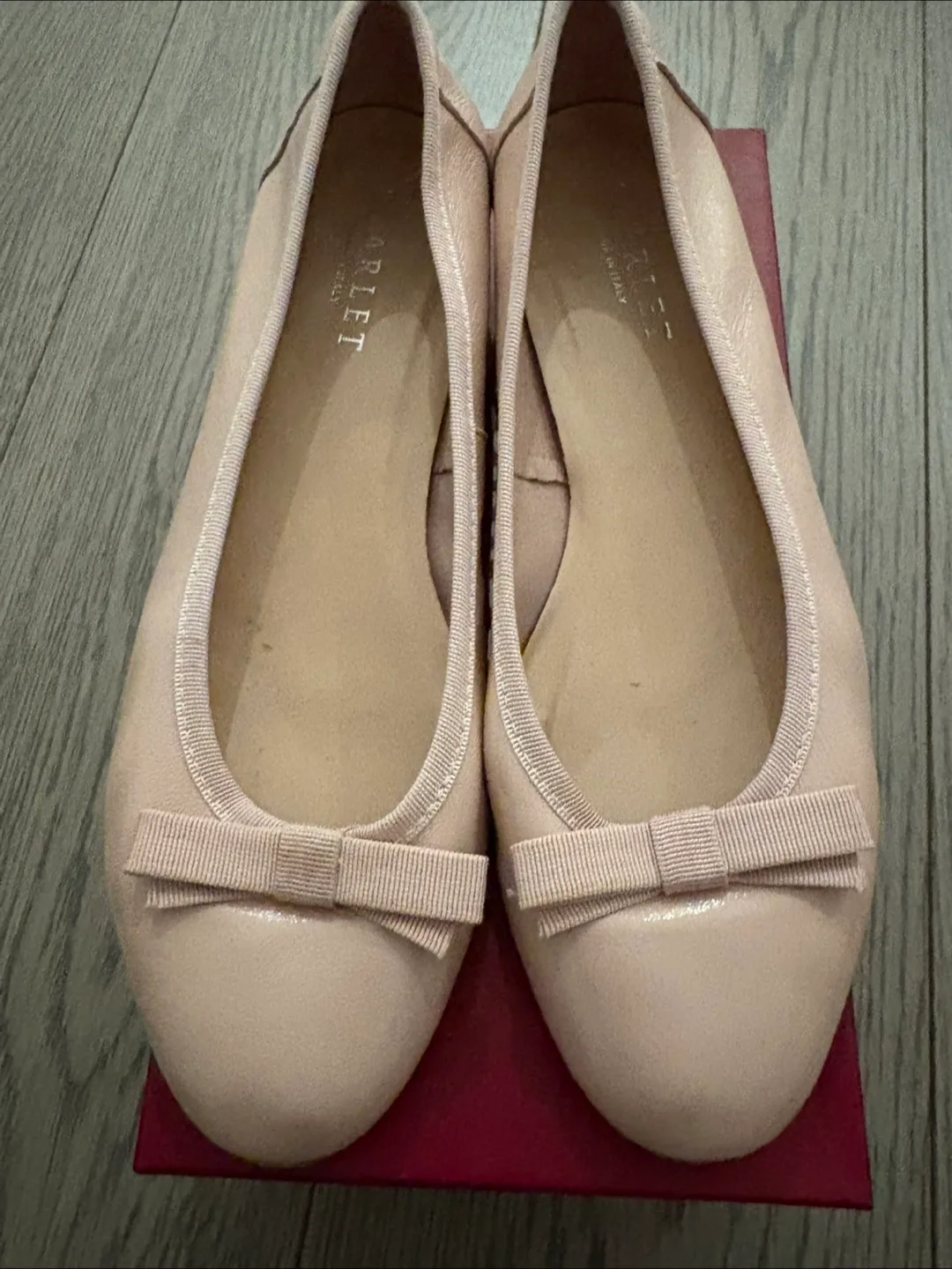 SCARLET Italian Leather Ballerina Flats - Size 39 thumbnail