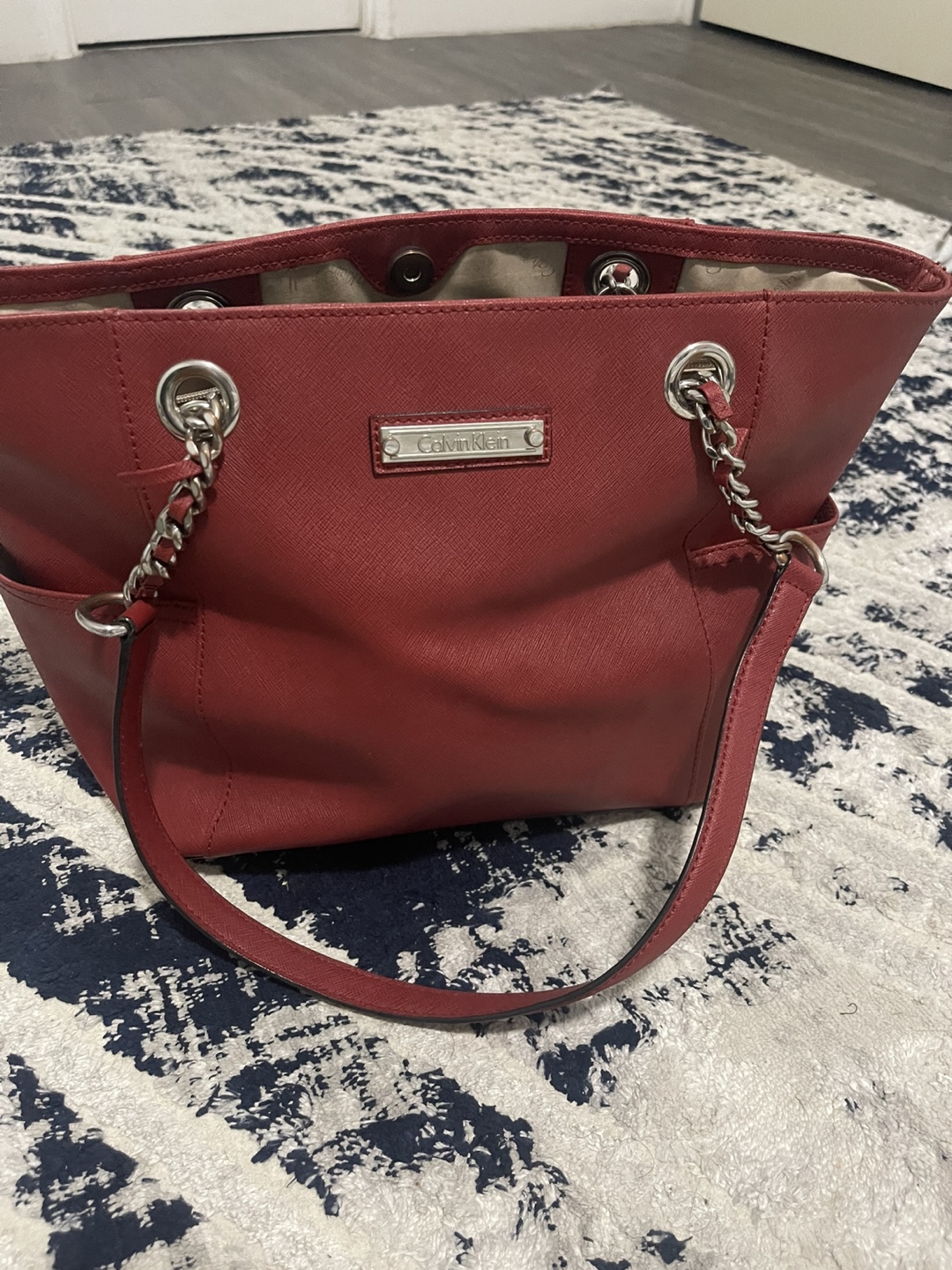 Calvin Klein Red Leather Tote Bag - photo 4