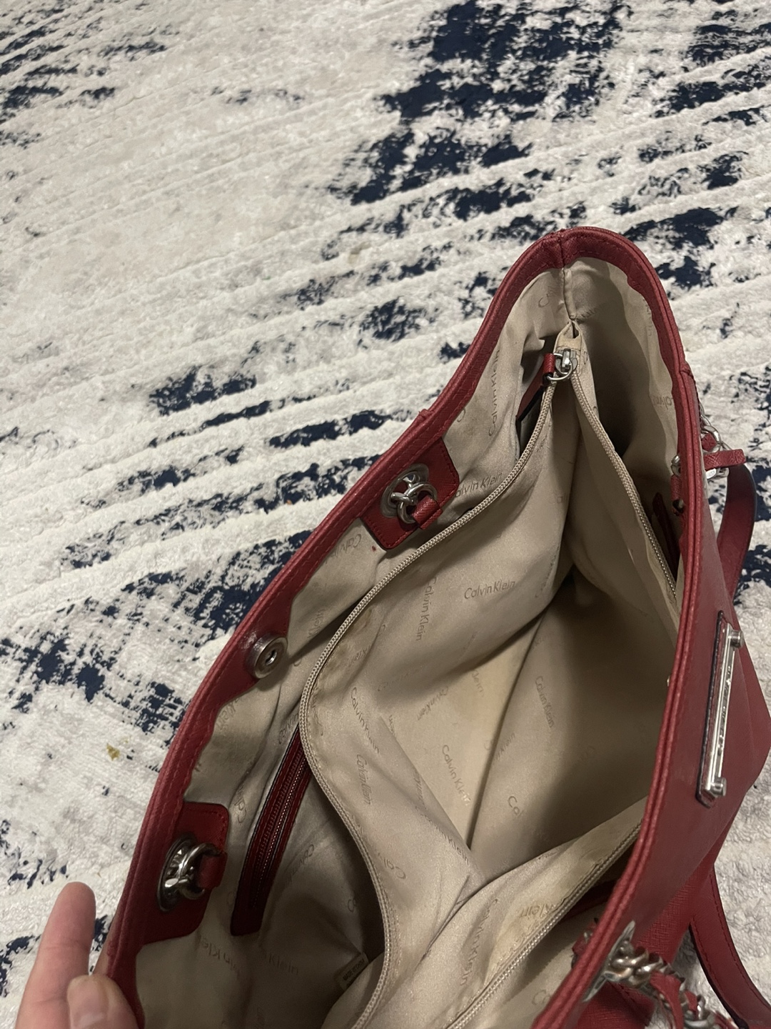 Calvin Klein Red Leather Tote Bag - photo 5