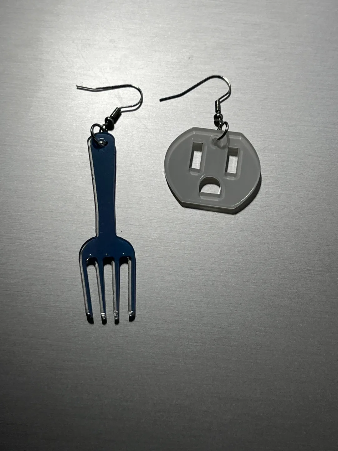 Unique Fork & Outlet Dangle Earrings thumbnail