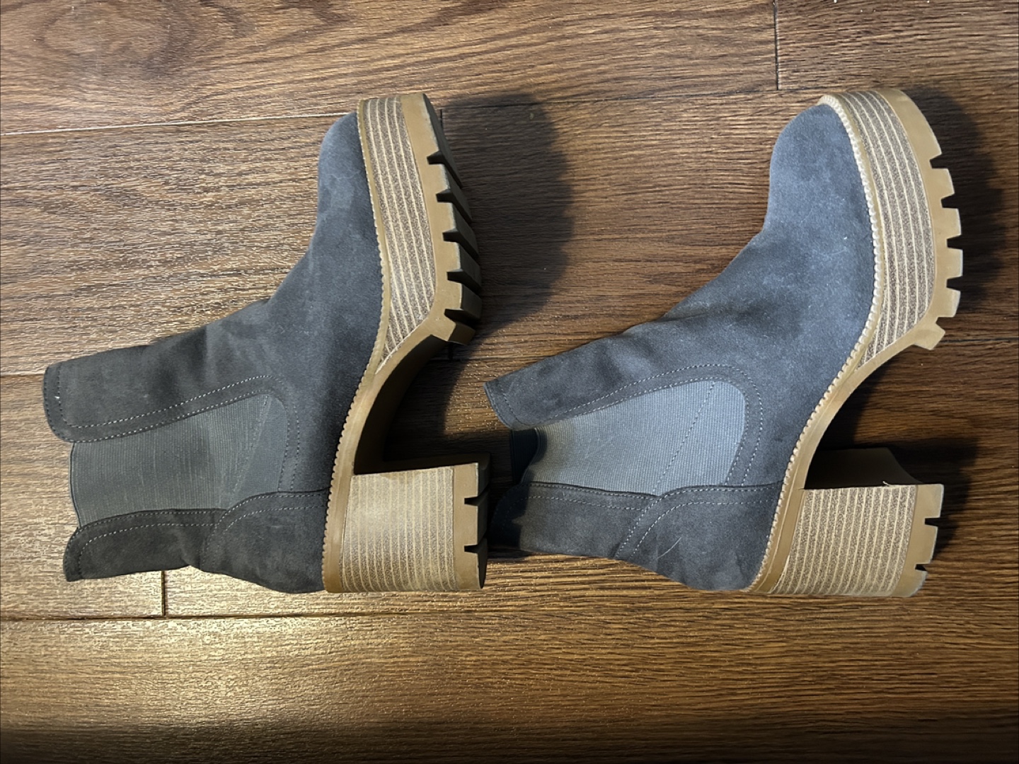Grey Suede Platform Ankle Boots - photo 2