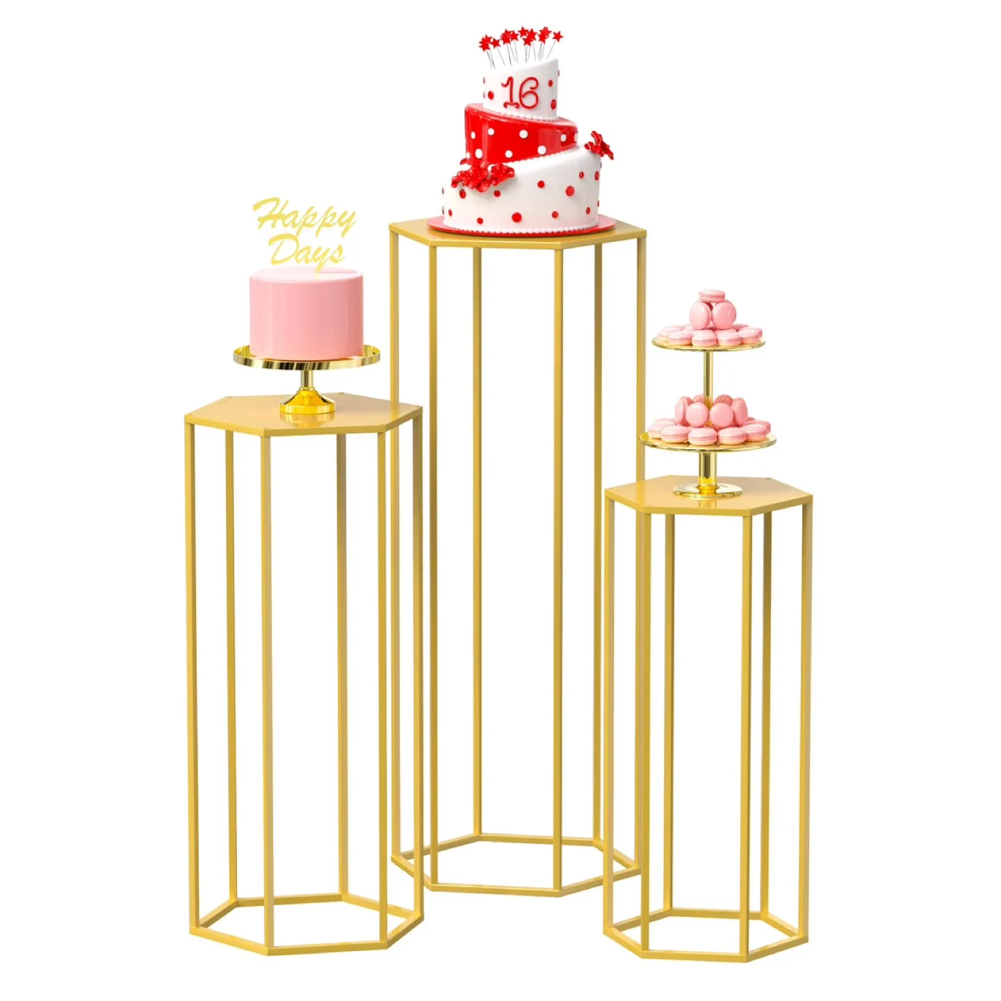 Wokceer Hexagon Pedestal Stand Cylinder Stands thumbnail