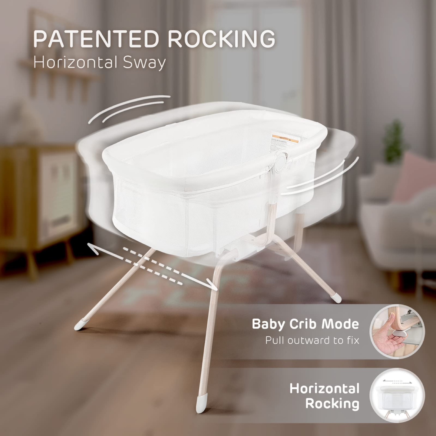エボリBB New TCBunny Rocking Bassinet & Baby Bassinet Bedside