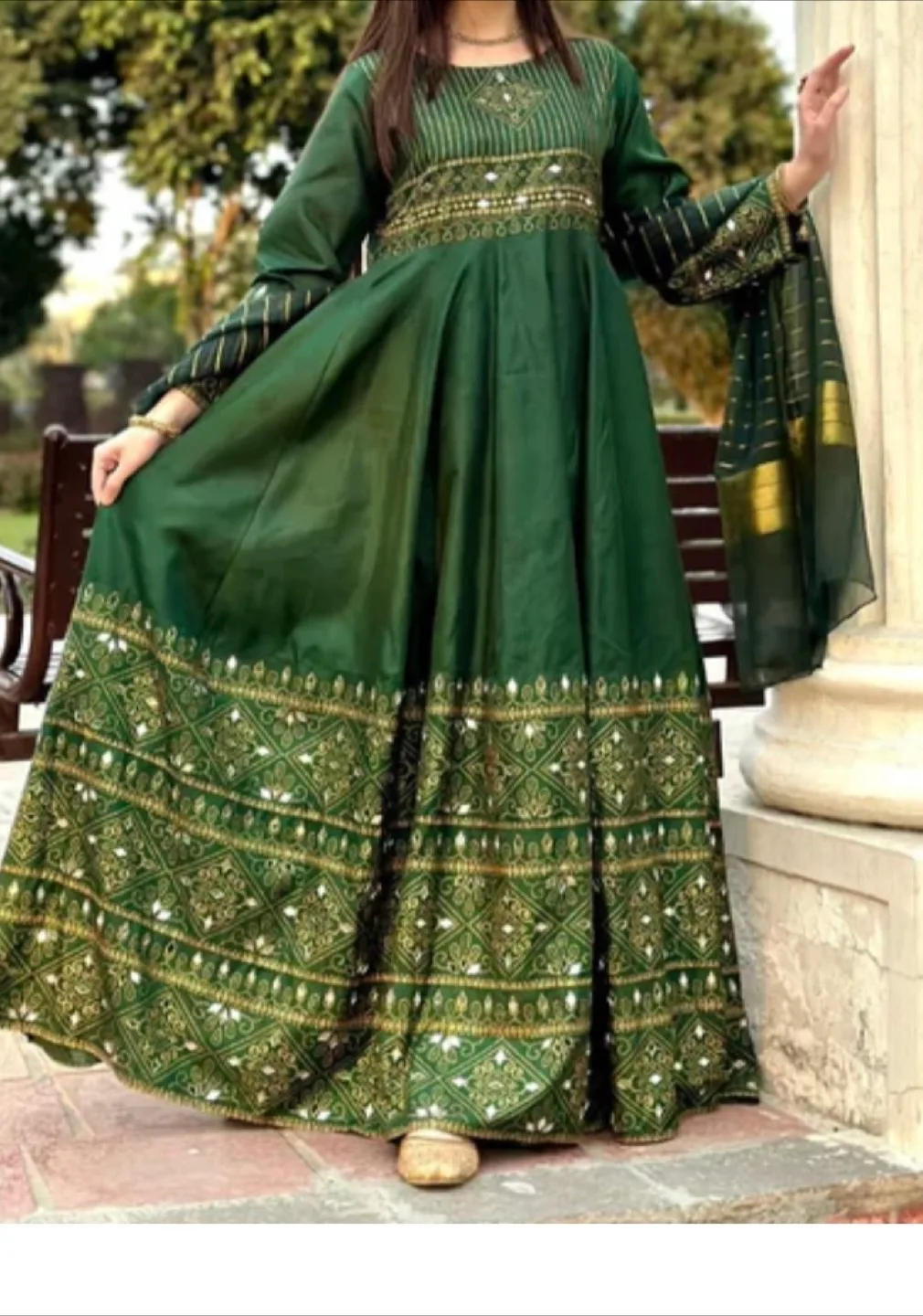 Gorgeous Embroidered Maxi Dress with Dupatta image indicator(3)