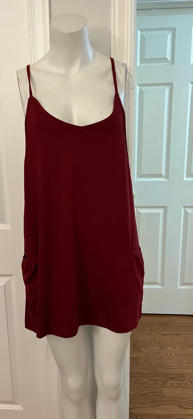 Burgundy Cami and Shorts one piece small image indicator(4)