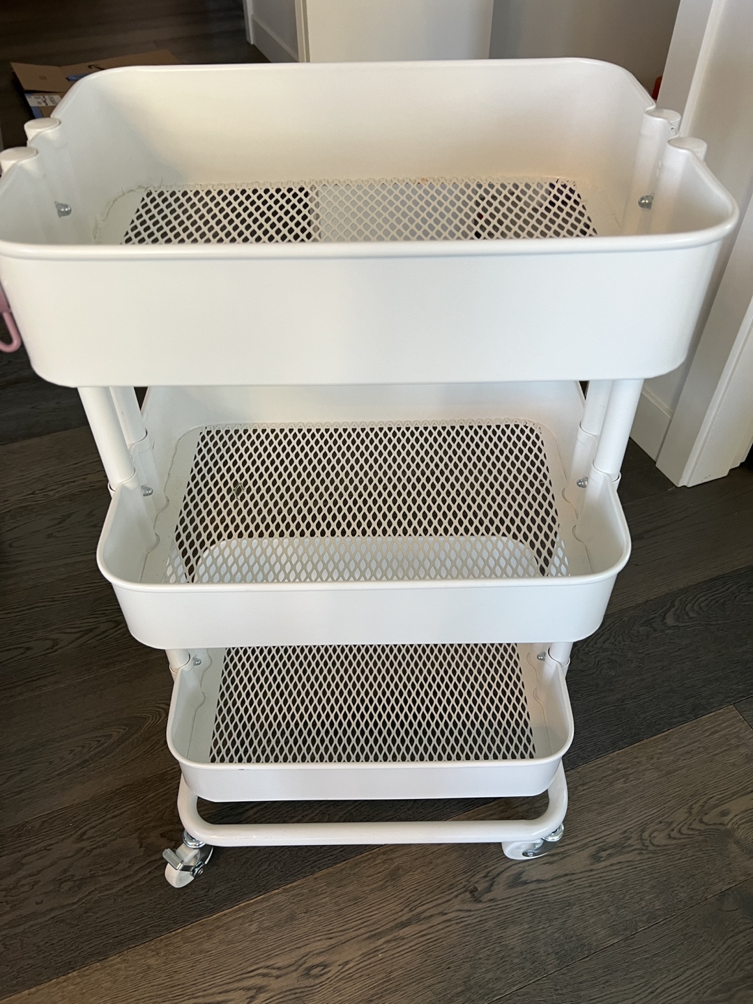 White 3-Tier Rolling Cart