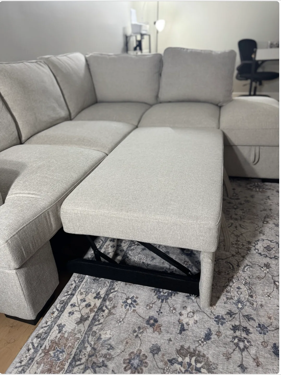 Beige Sectional Sofa with Pull-Out Sleeper image indicator(3)