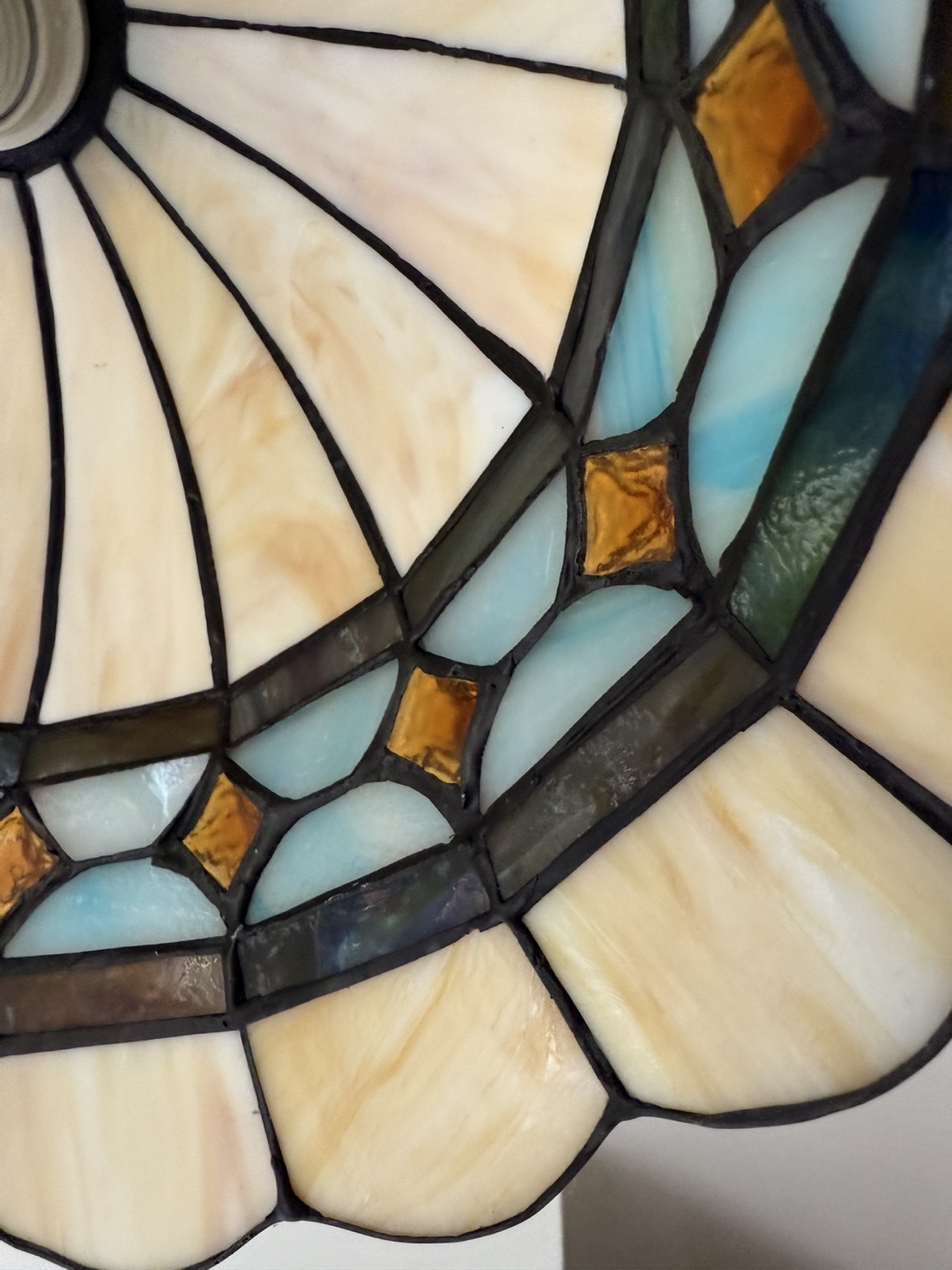 36” Diameter, 2 Tiffany Glass Stained Pendant, Aztec, Chandelier - photo 3