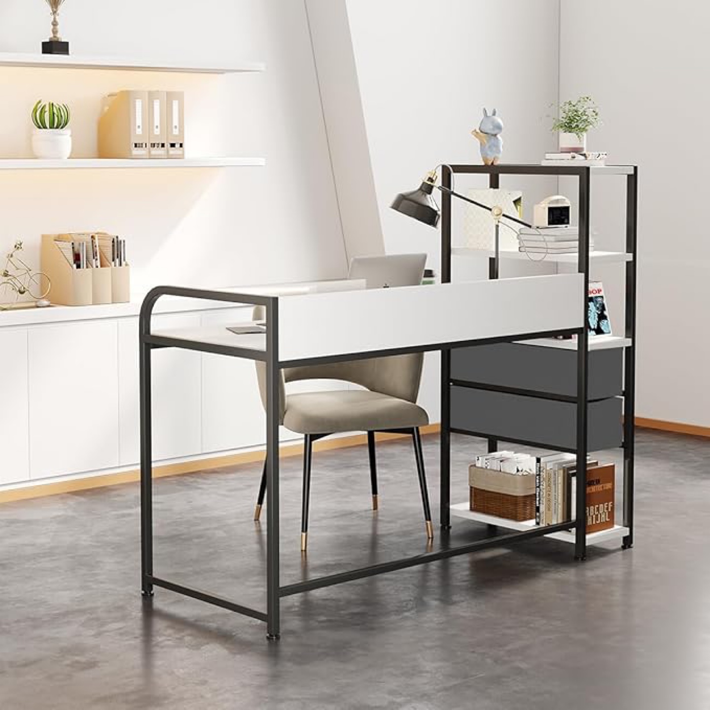 55" Computer Desk with Storage – Great Condition