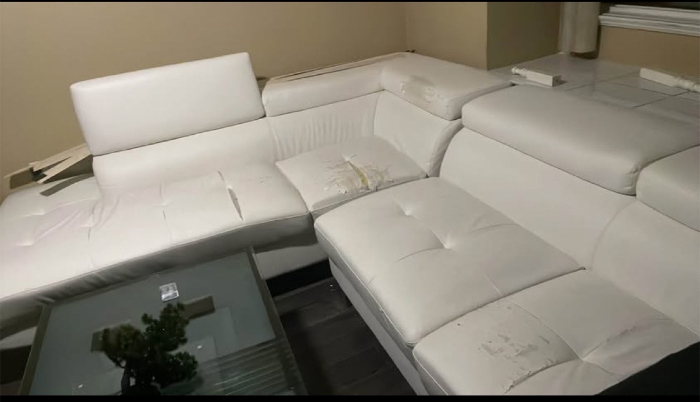 White Leather Sectional Sofa
