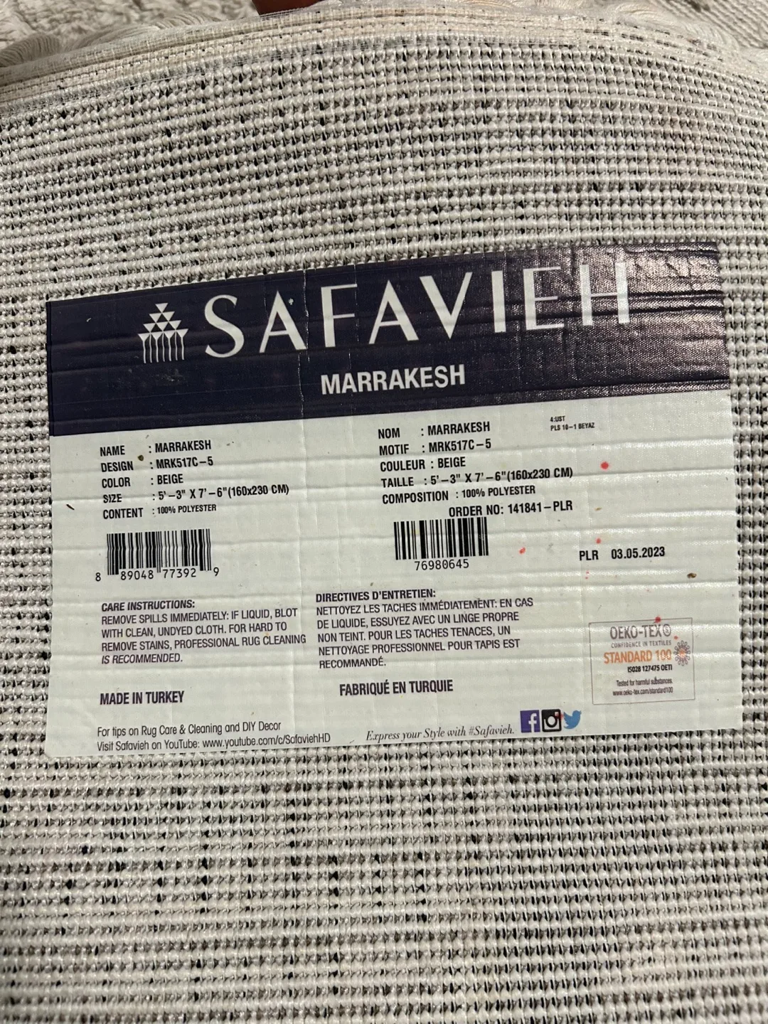 Safavieh Marrakesh Beige Rug - 5'3" x 7'6" image indicator(4)