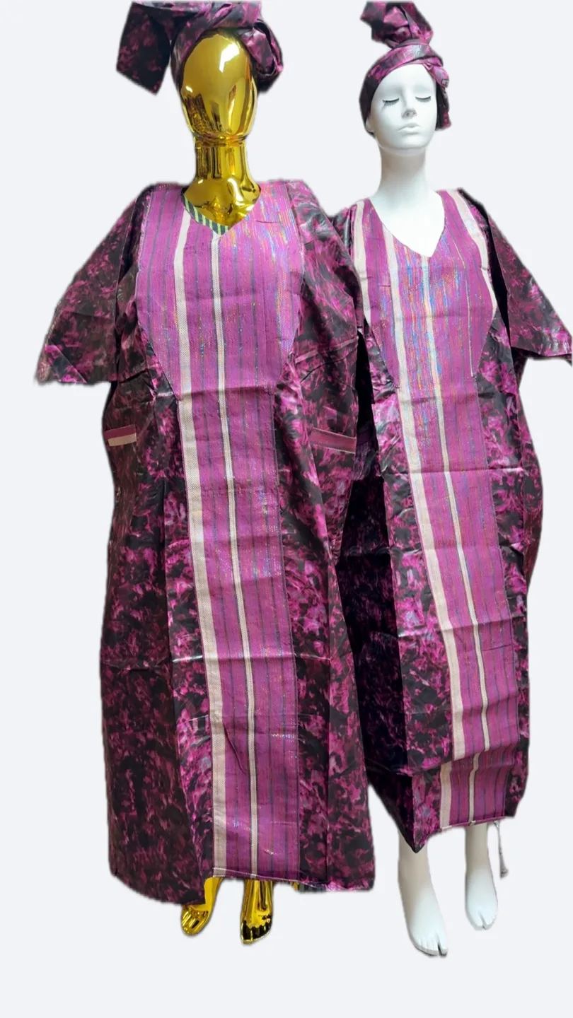 Two African Women's Maxi Dresses with Headwraps thumbnail