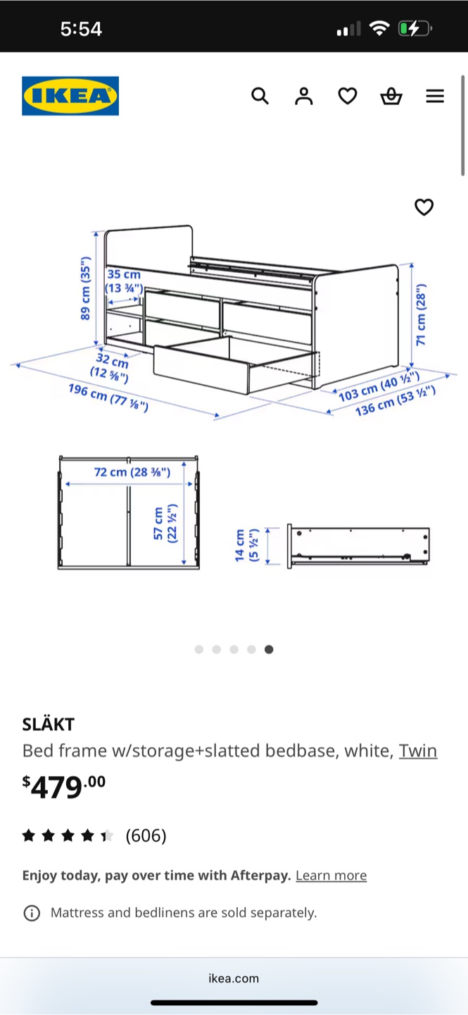 IKEA SLÄKT Twin Bed Frame with Storage - photo 4