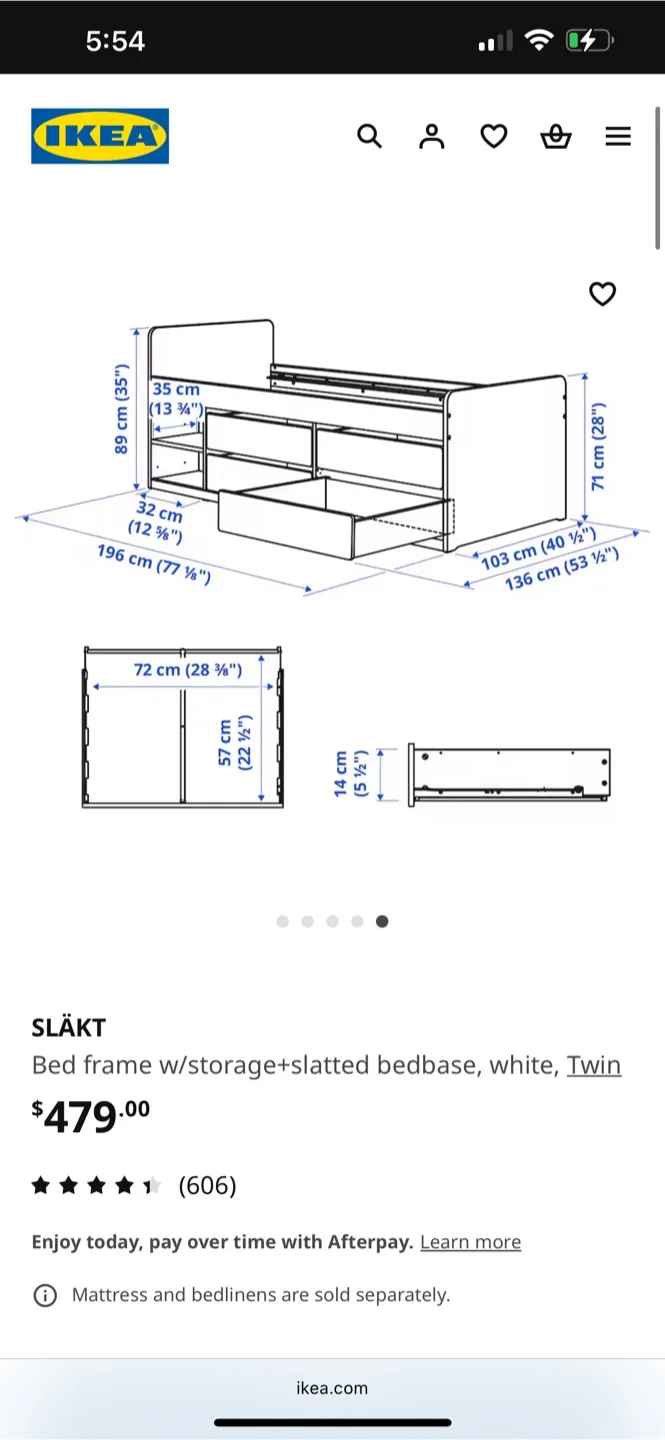 IKEA SLÄKT Twin Bed Frame with Storage image indicator(4)