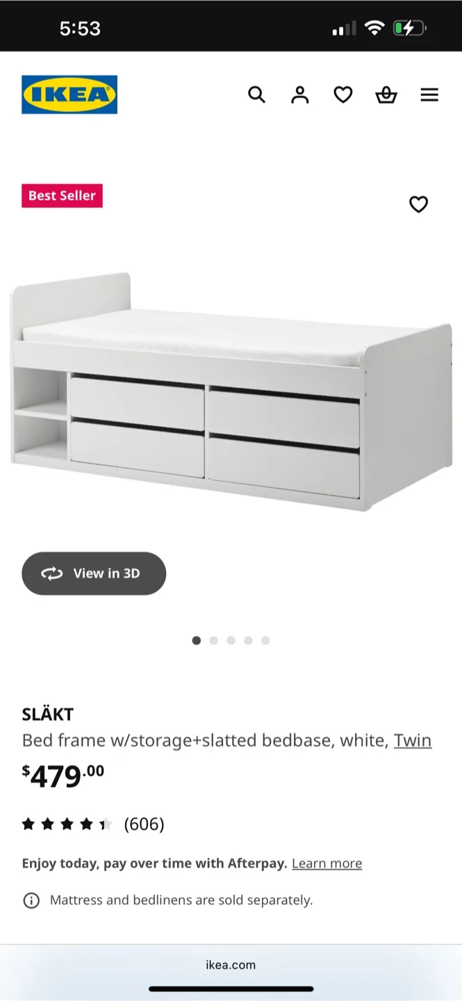 IKEA SLÄKT Twin Bed Frame with Storage image indicator(3)