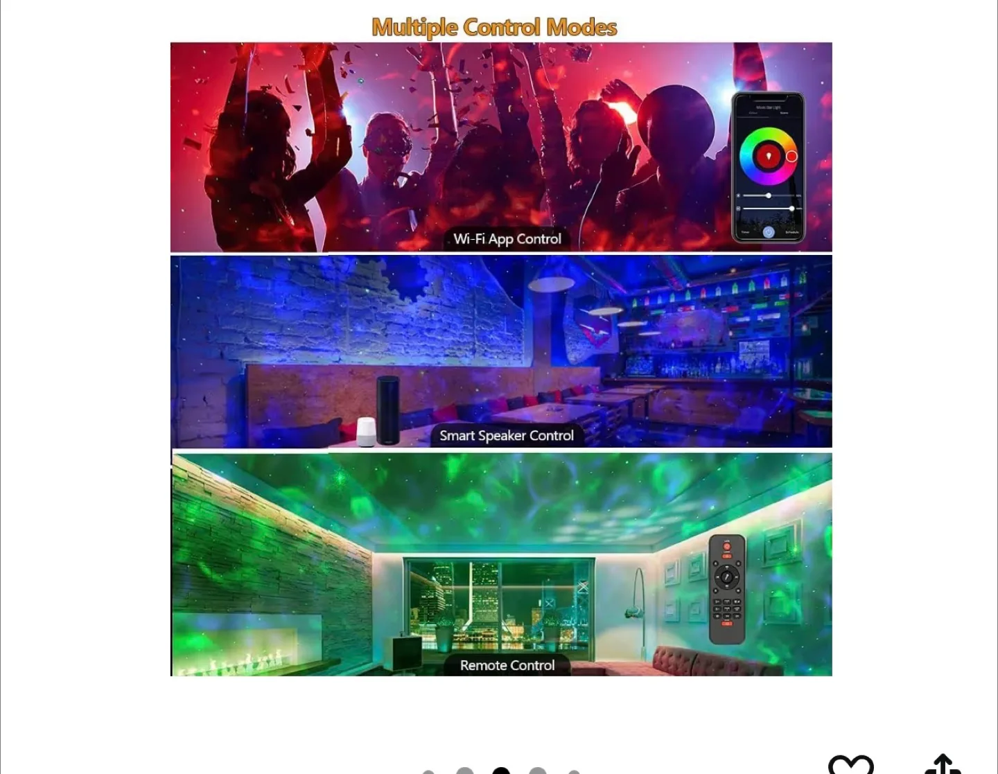 Smart Night Light Projector with Remote & App Control image indicator(3)