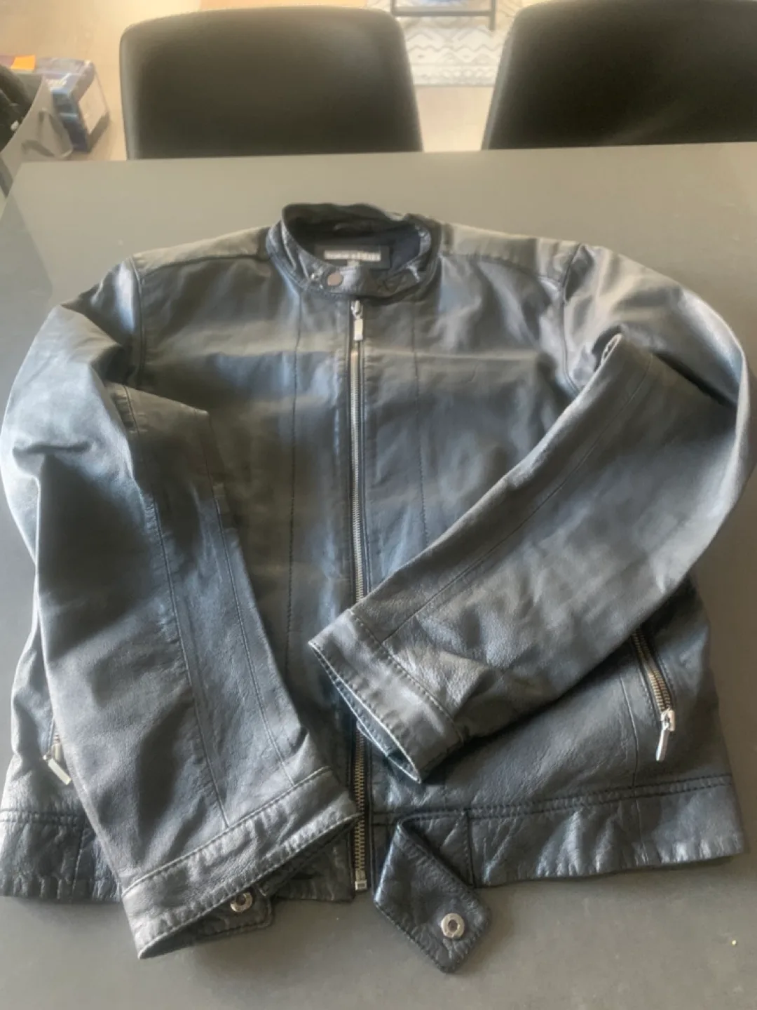 Men's Black Leather Jacket thumbnail
