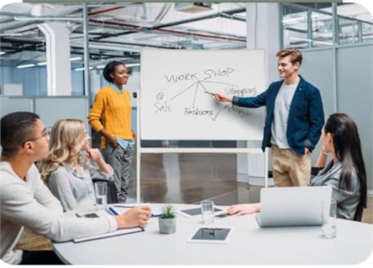 Double-Sided Mobile Whiteboard on Wheels - 48" x 32"