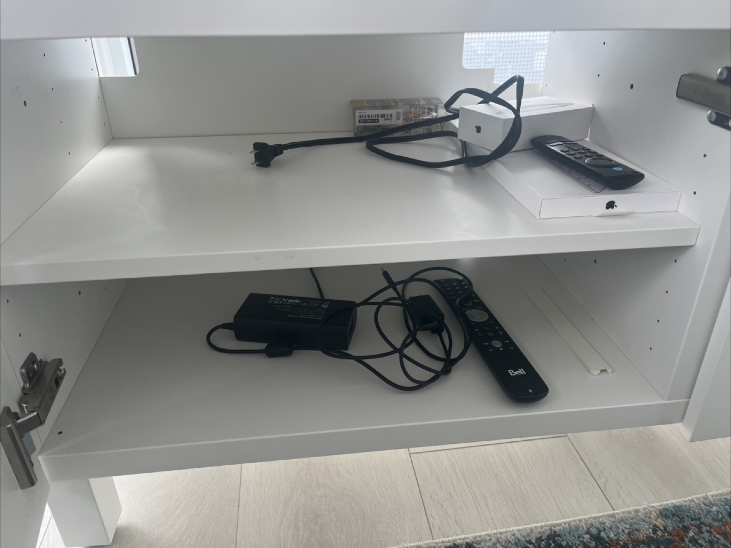 White TV Stand with Two Doors - photo 2