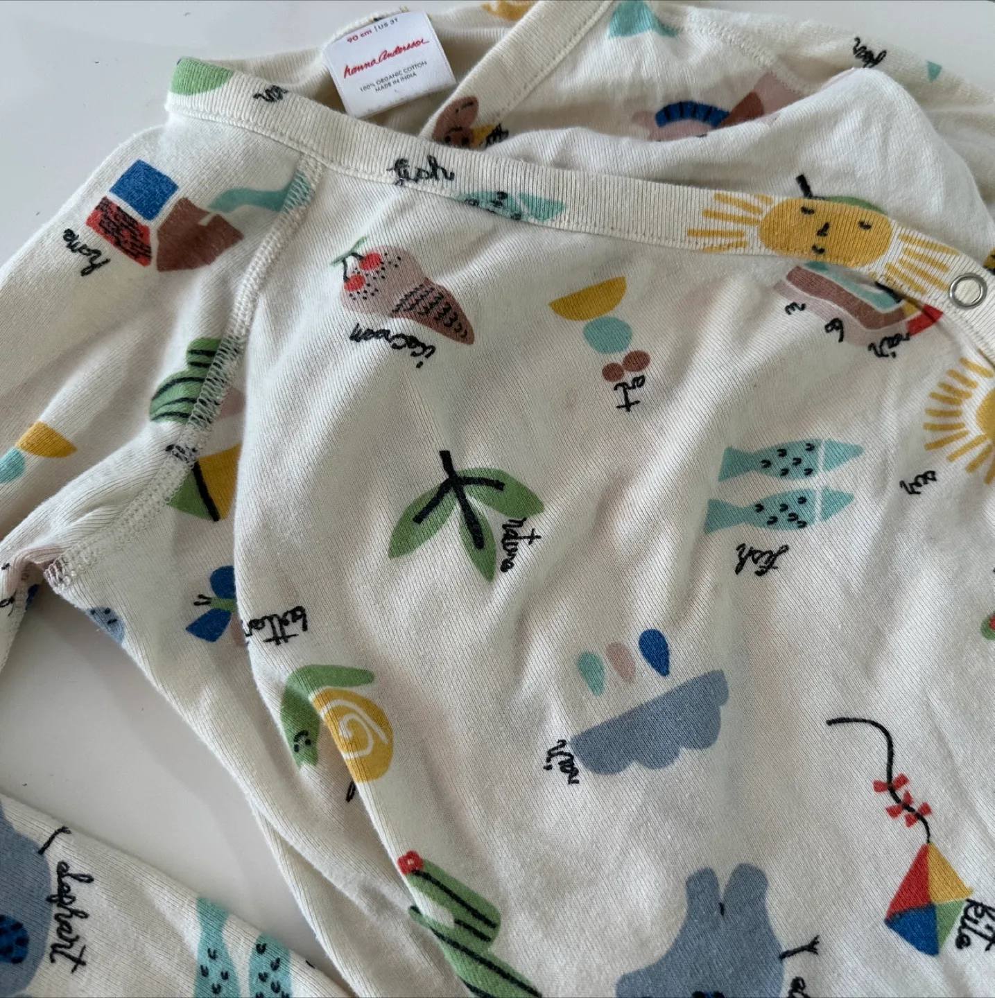 As New - Hanna Andersson organic cotton side-snap bodysuit 3T thumbnail