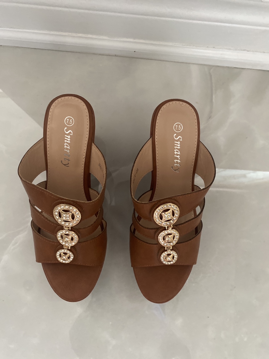 Brown Platform Wedge Sandals Size 7.5 - photo 2