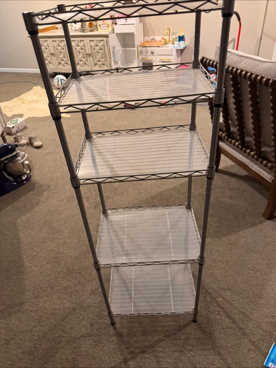 Metal 4-Tier Shelving Unit with Protective Liners thumbnail