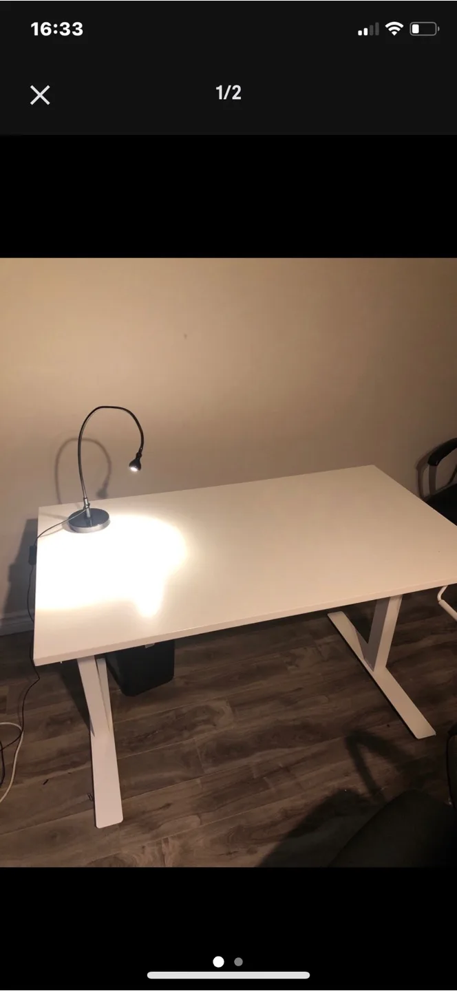 IKEA Trotten White standing desk thumbnail