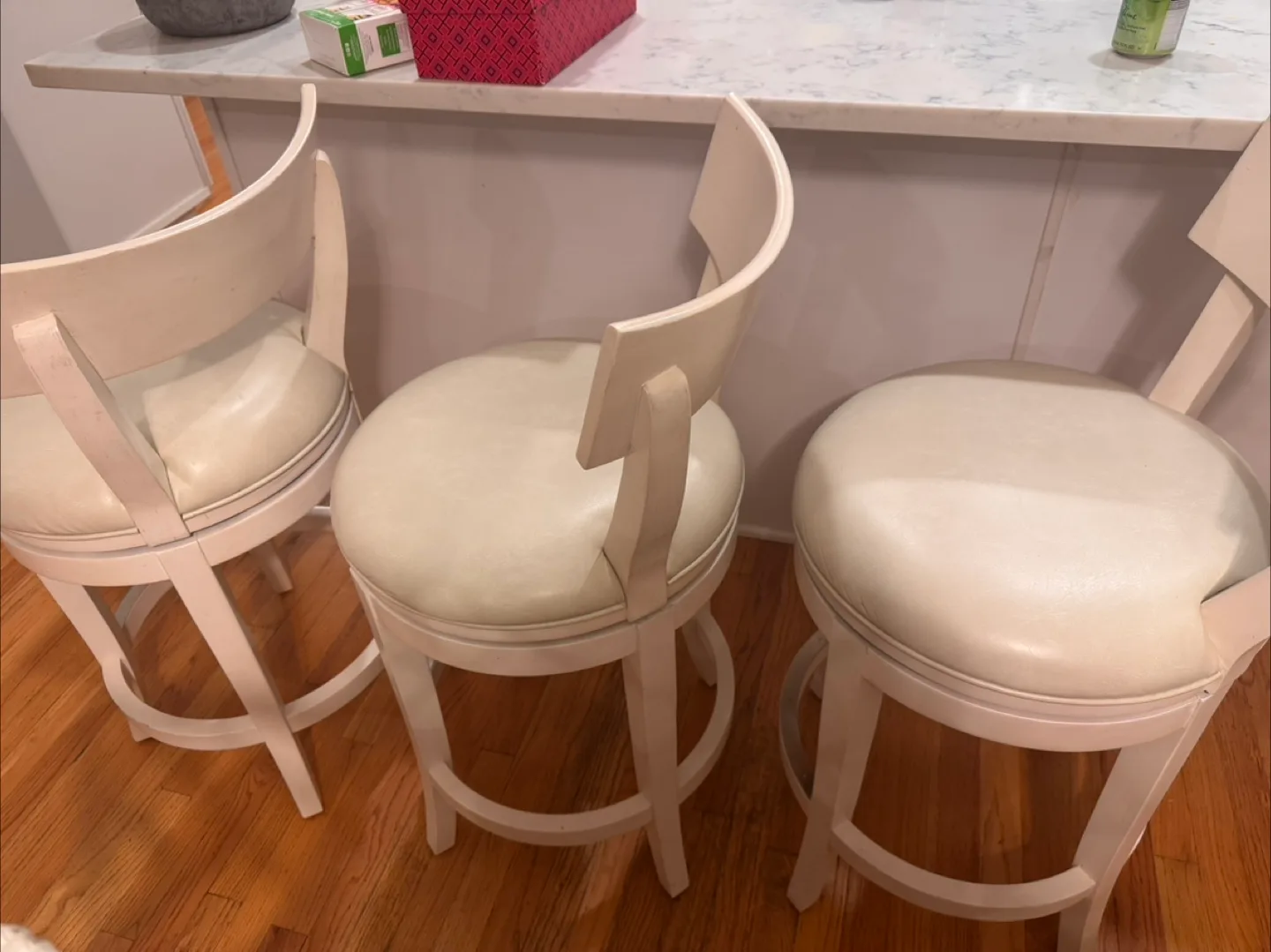Set of 3 White Kitchen Counter Stools thumbnail