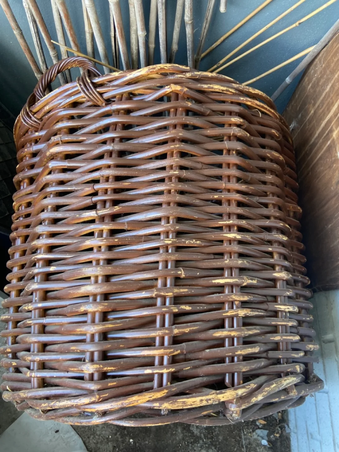 Large Wicker Basket with Handles thumbnail