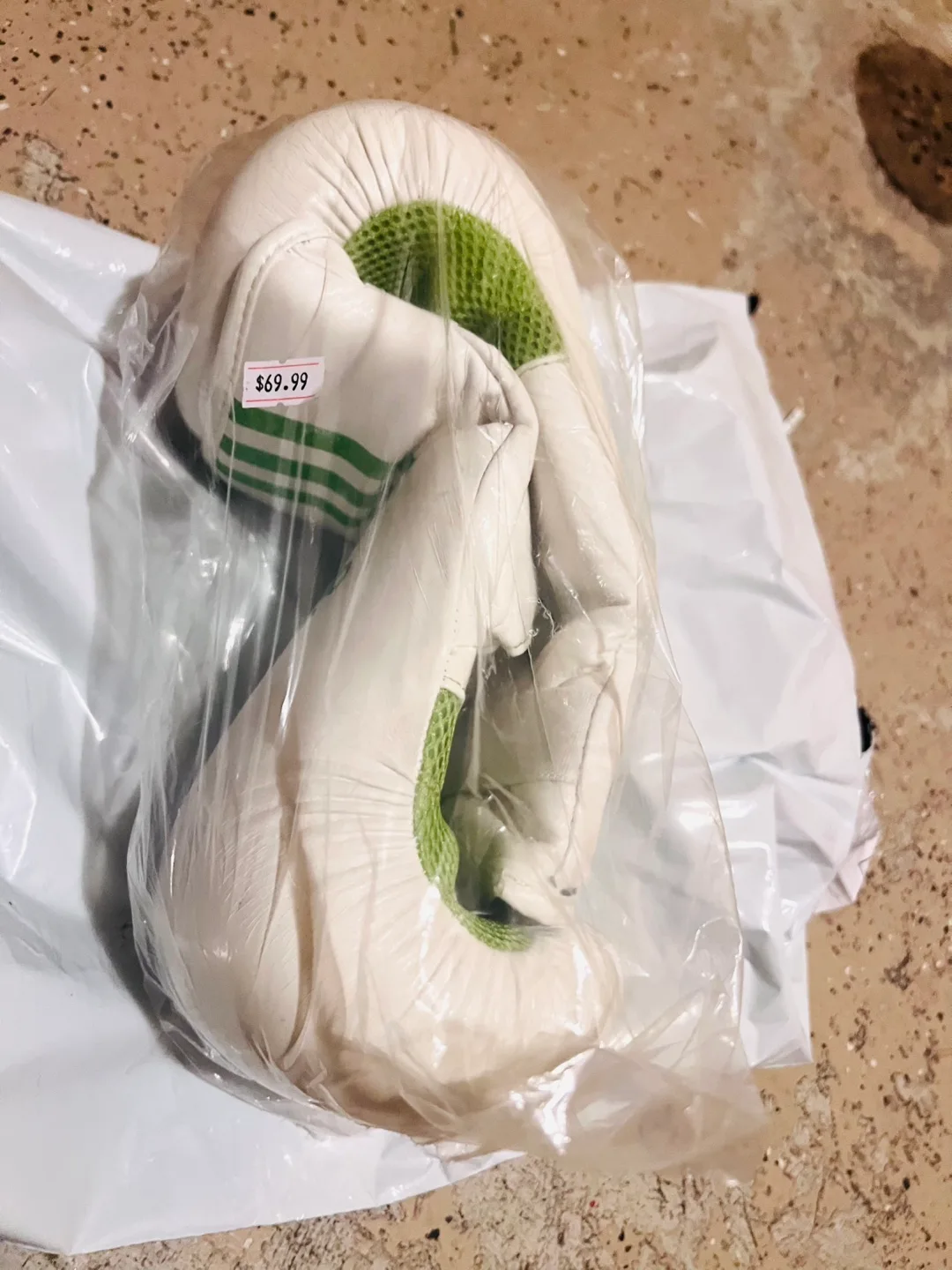 NWT: Adidas Boxing Gloves - White/Green image indicator(4)