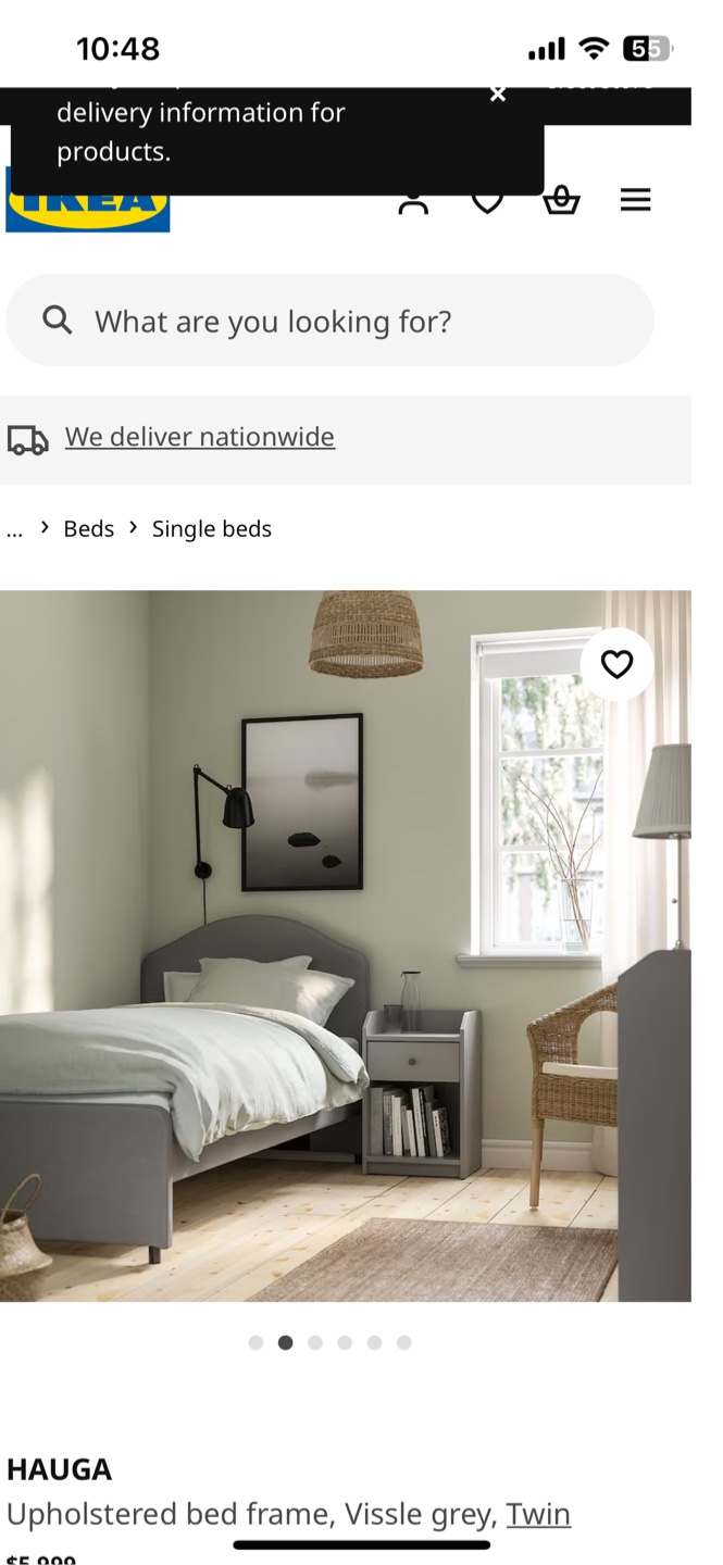IKEA GLADSTAD Upholstered Twin Bed Frame - photo 3