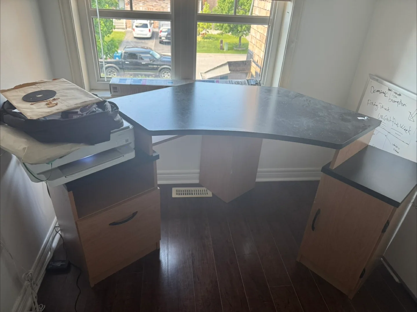 Corner Computer Desk with Filing Cabinets thumbnail