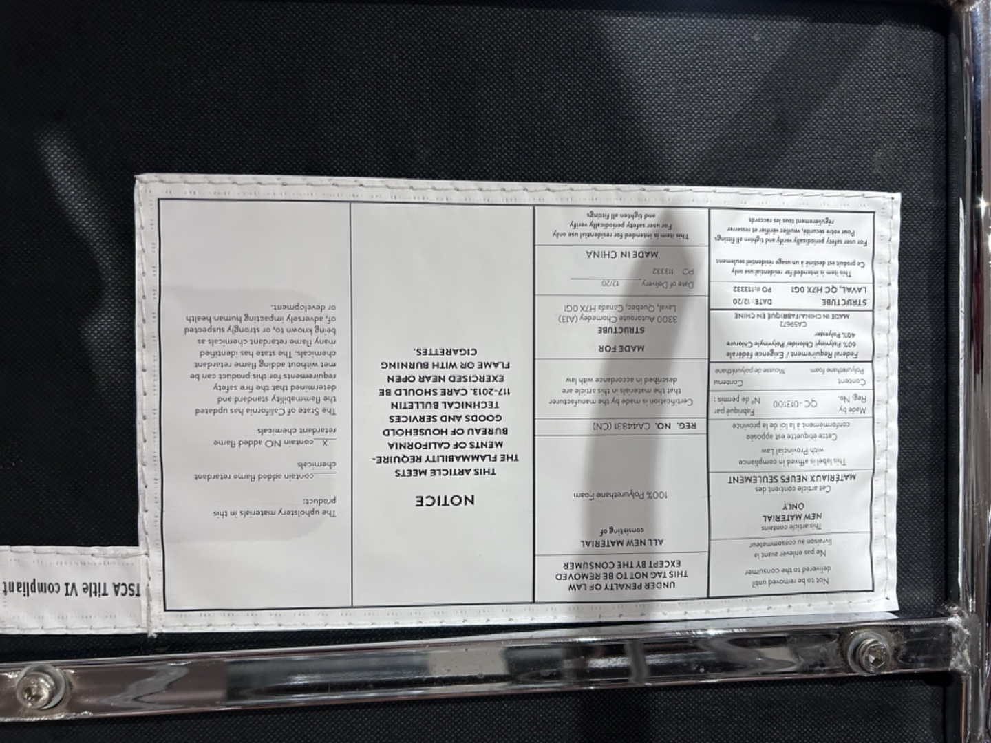 Six Grey Structube Dining Chairs with Chrome Legs - photo 3