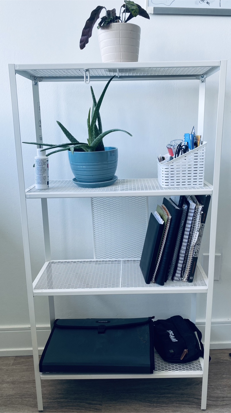 White Metal 4-Tier Shelving Unit from IKEA