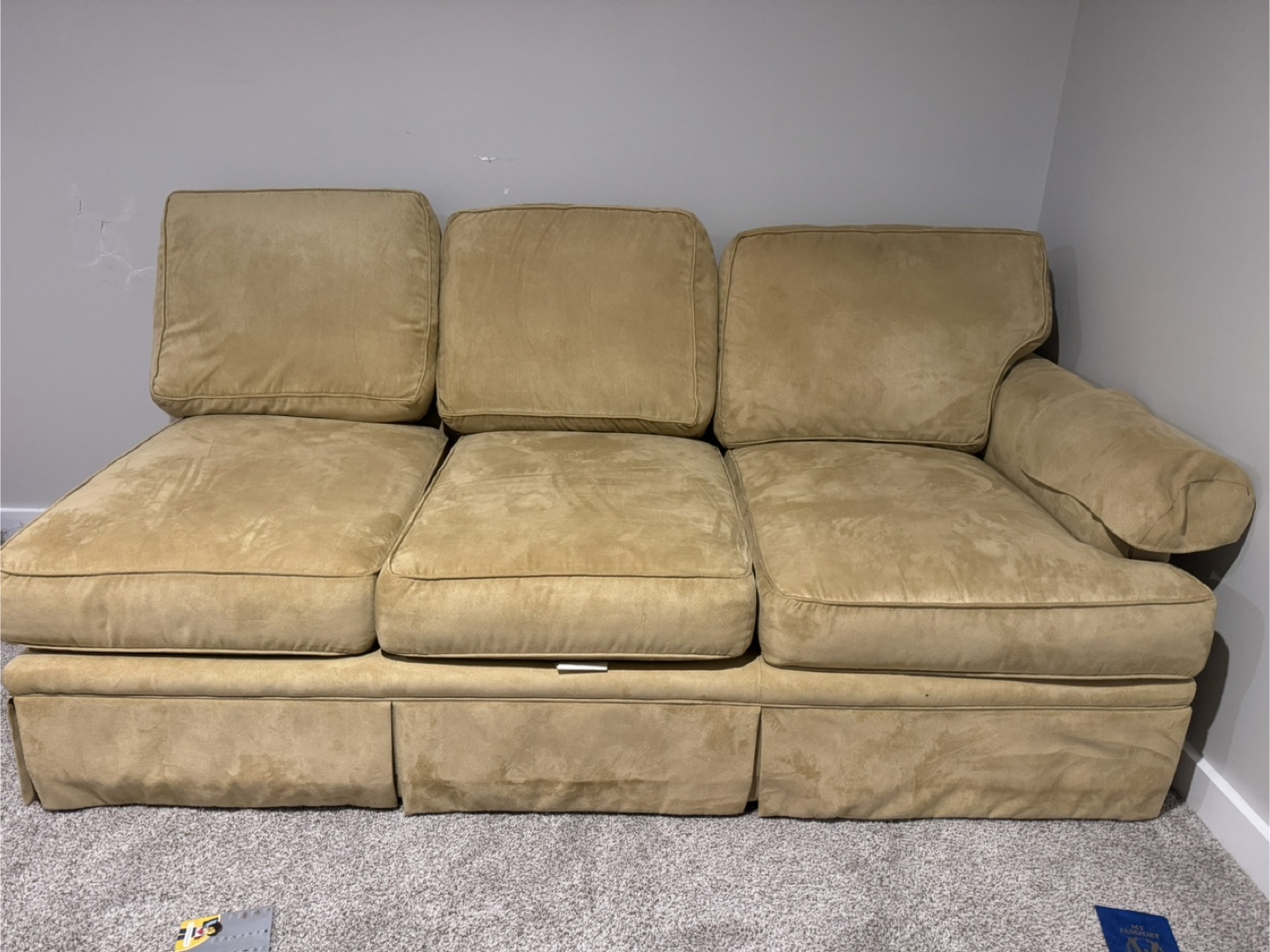 Beige Sectional Sofa with Storage - photo 2