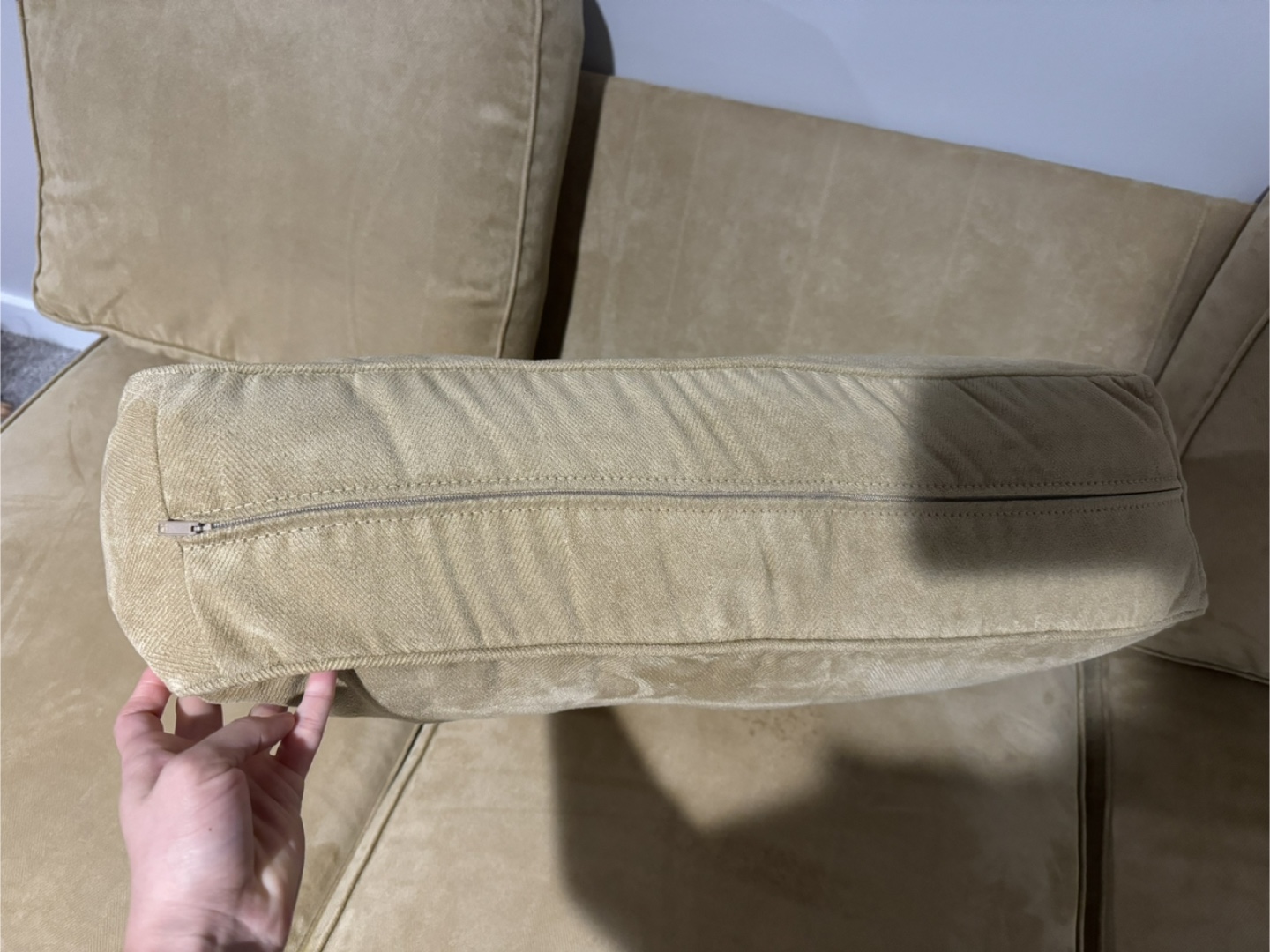 Beige Sectional Sofa with Storage - photo 3