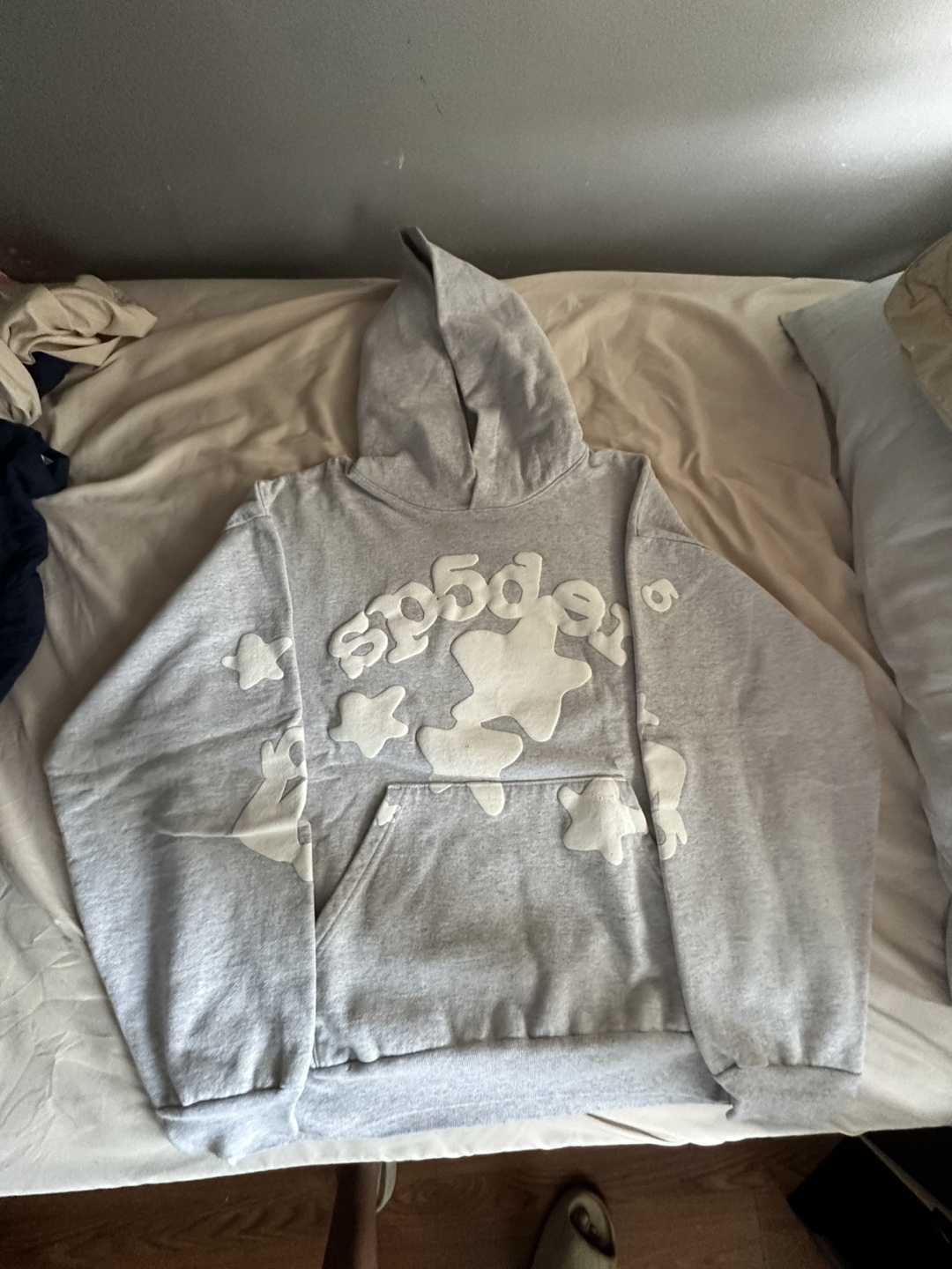 Sp5der Grey Beluga Hoodie