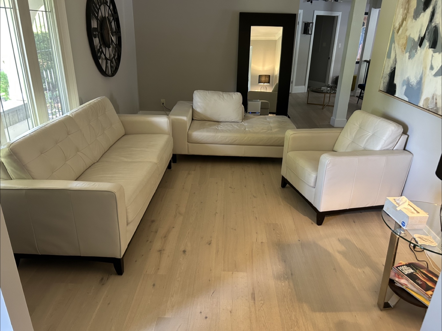 Europa Sofa 3-Piece Leather Living Room Set - photo 2