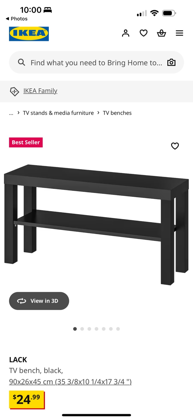 IKEA LACK TV Bench - Black - photo 5