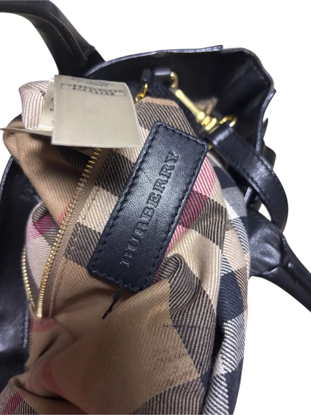 Burberry Banner Tote with Classic Check Lining image indicator(6)